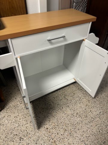 White /Wood Tone Kitchen Island