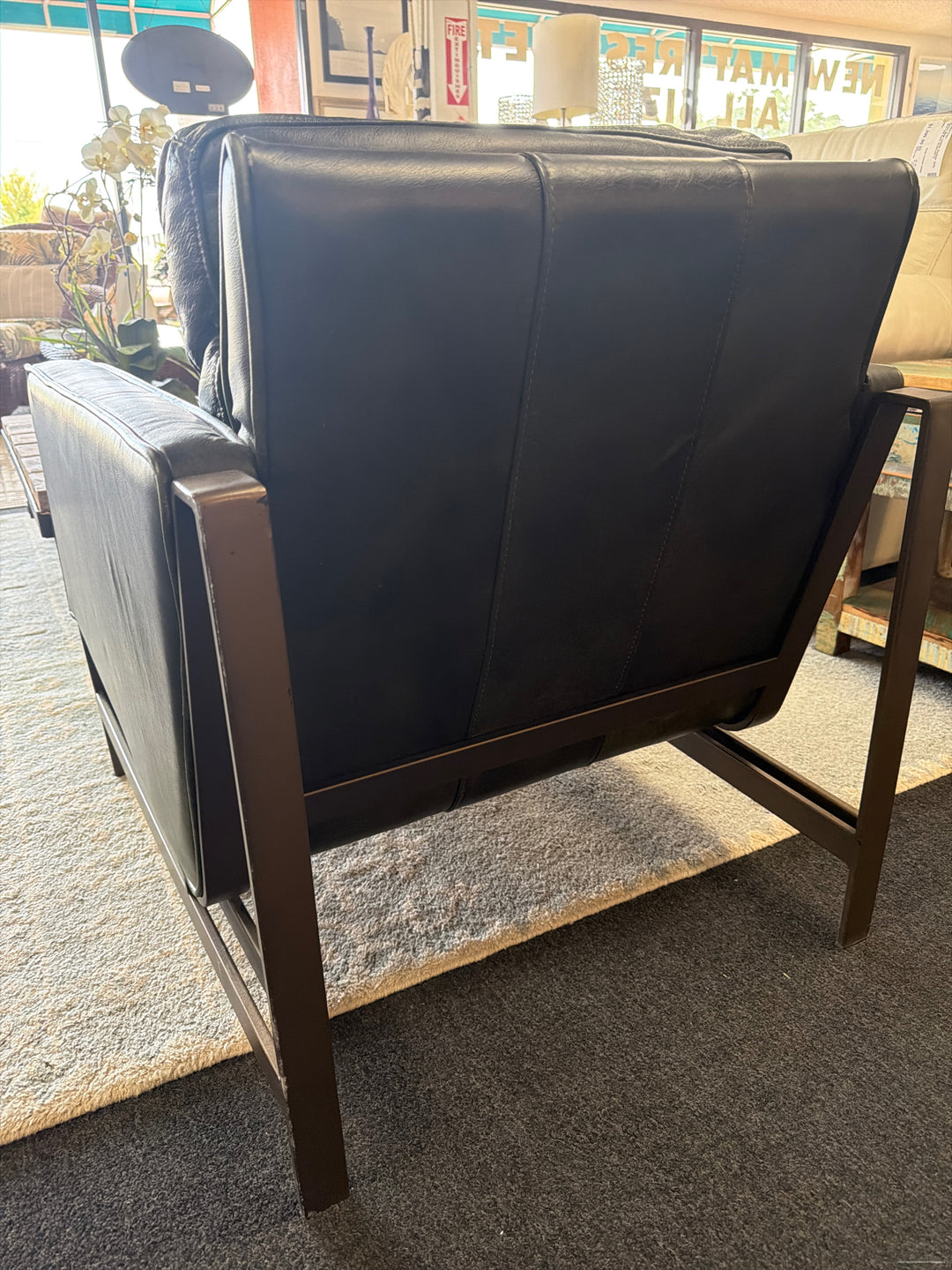 Green Leather Arm Chair