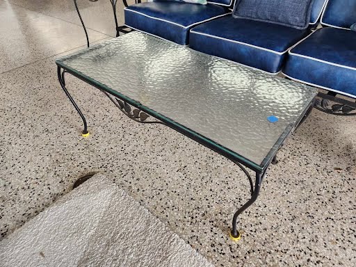 3 Piece Iron Glass Outdoor End & Coffee Tables