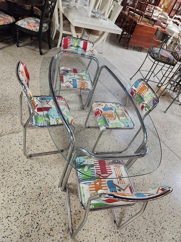 Oval Glass Dining Set
