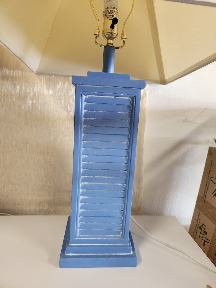31"H Navy Blue Shutter Table Lamps