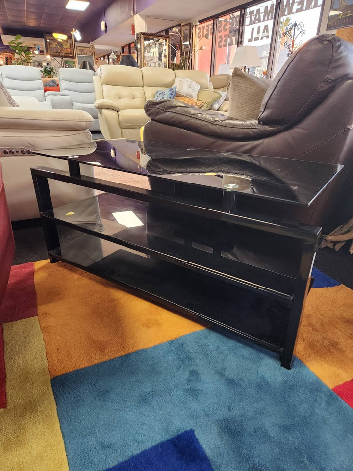 Black Glass Console Table