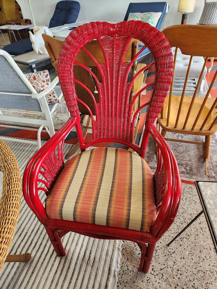Red Wicker Chair