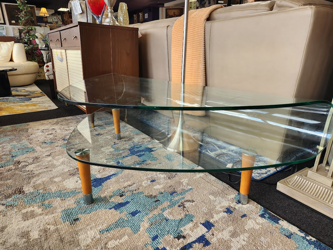 two-tier boomerang glass Coffee Table