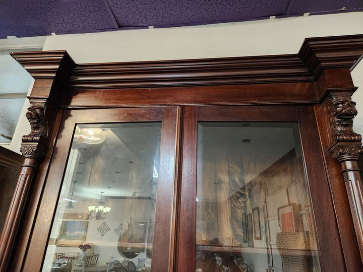 Carved Wood display China Cabinet