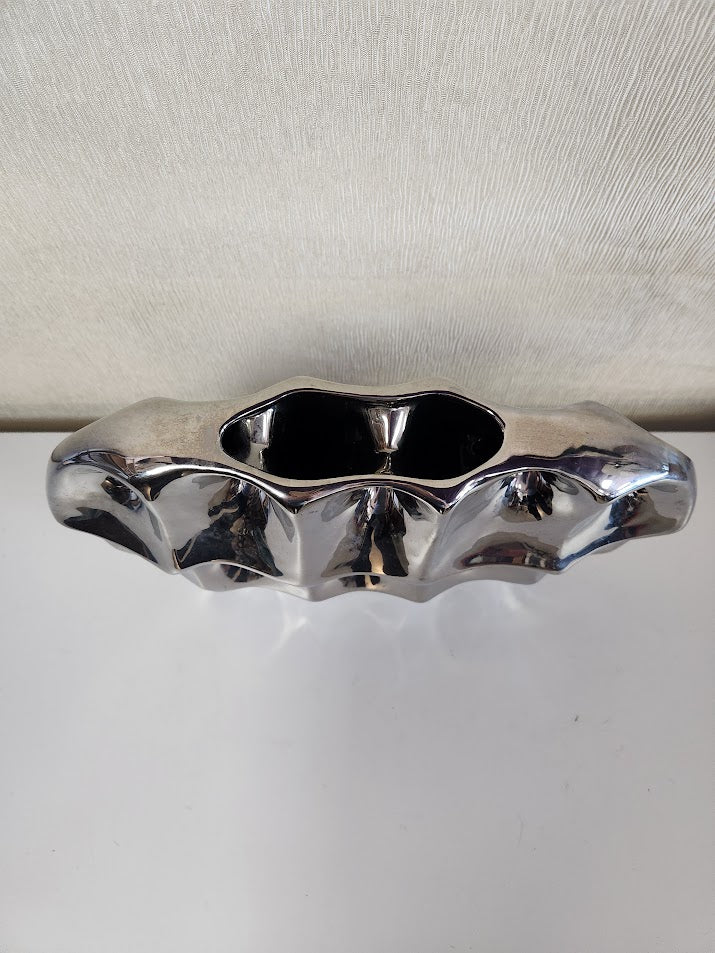 Silver Ceramic Vase
