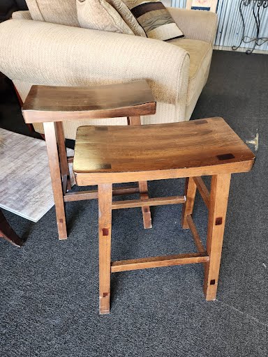 Counter Height Wood Stools (Set of Two)