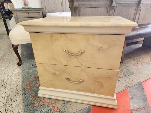 High Gloss Finish Night Stand - Blonde Burl
