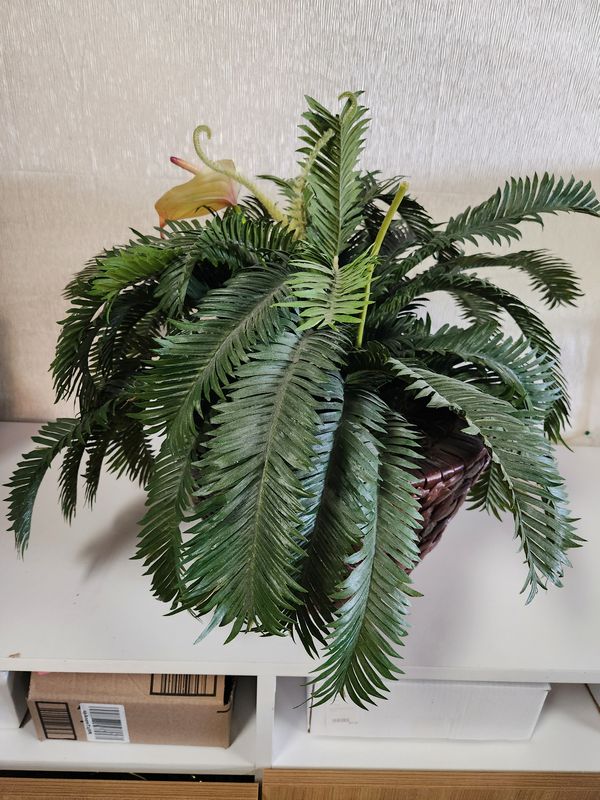 Faux Plant In Basket