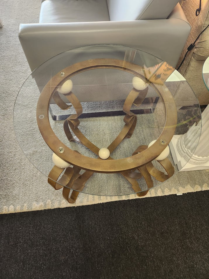 Round Metal Base End Table