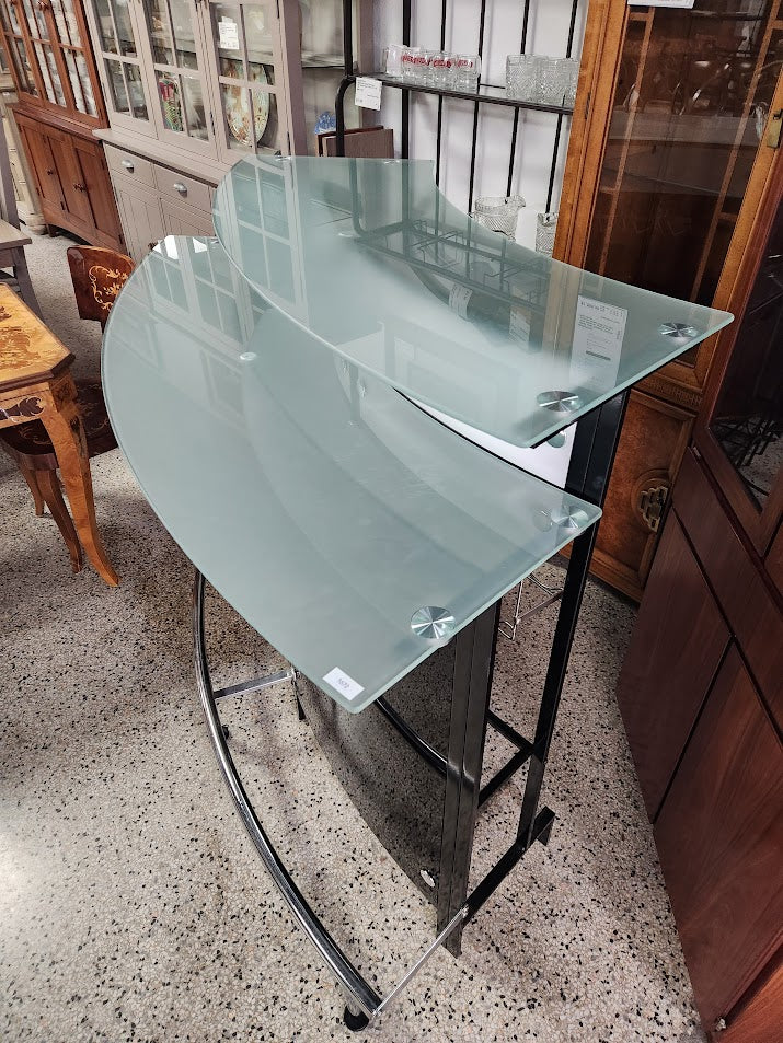Black Half Moon Bar Cart