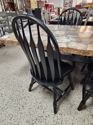 SET OF 4 - Black Windsor Dining Chairs