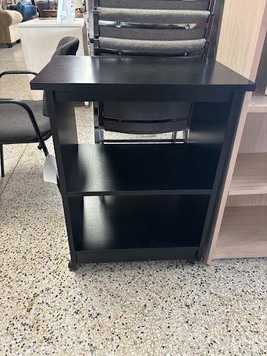 Two Tier Black Bookcase