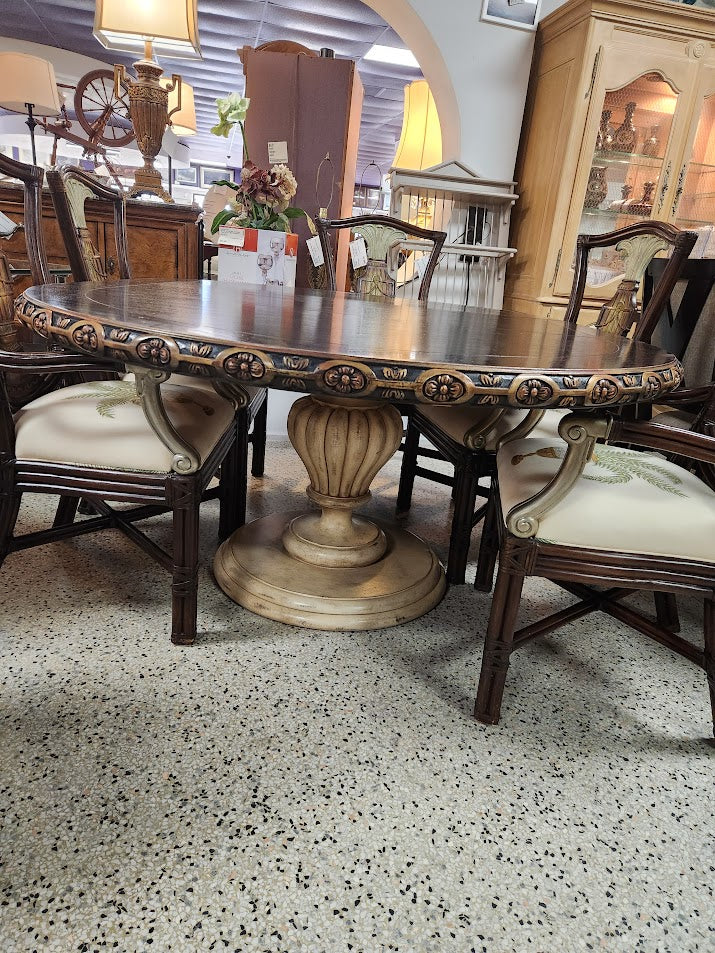 Maitland Smith Dark Wood Dining Set
