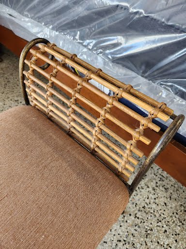 Bench Scroll Metal & Bamboo