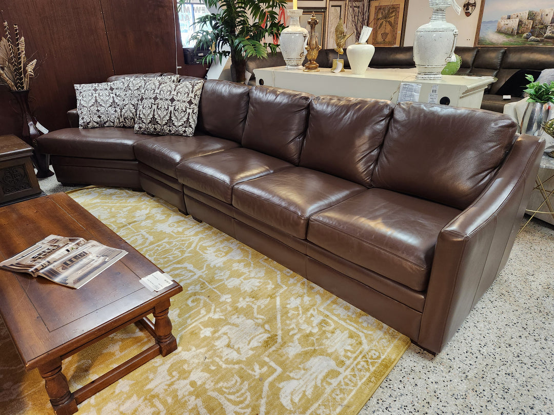 Brown Leather Angle Sleeper