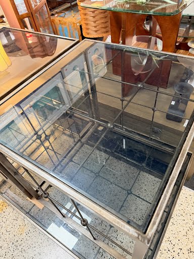 Glass And Metal End Tables