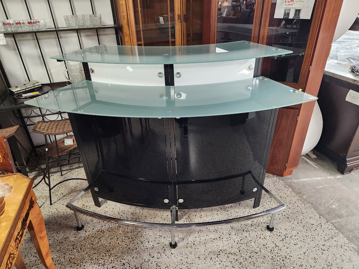 Black Half Moon Bar Cart