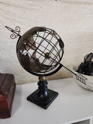 Vintage Celestial Metal Armillary Globe Sphere