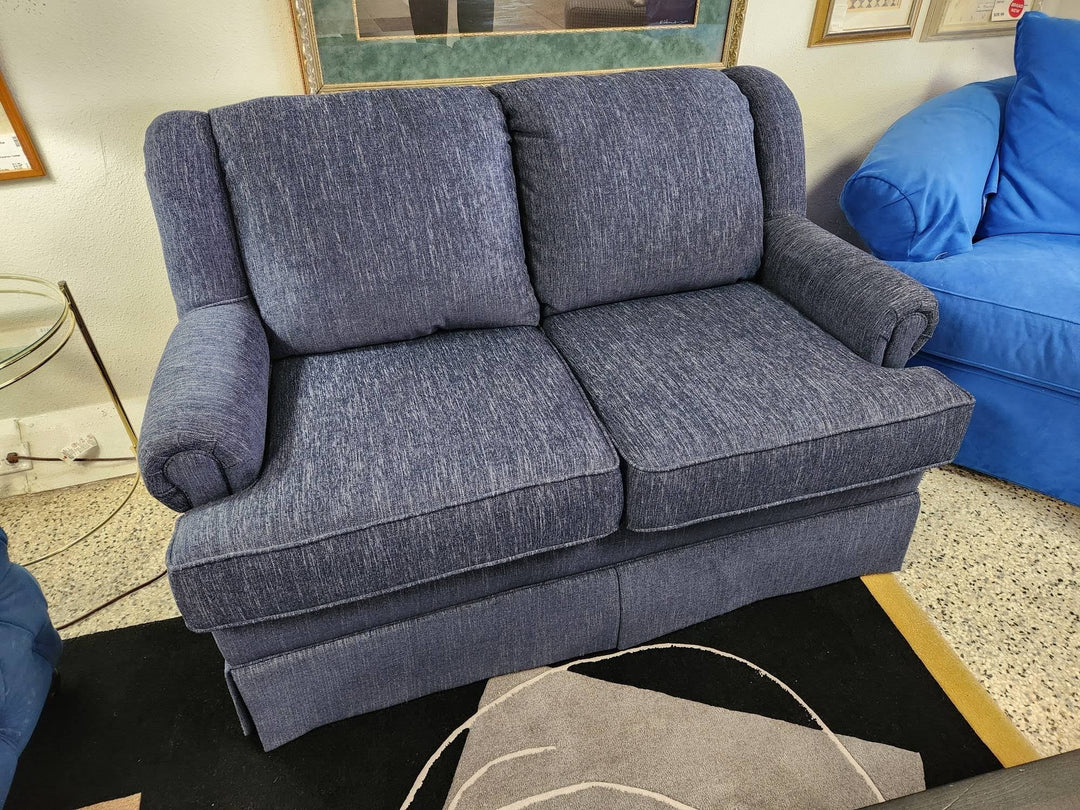 Love Seat 56" W Denim Blue Navy