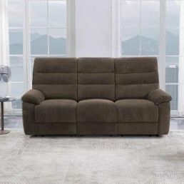 79W" Manual Double Recliner Sofa - Mocha