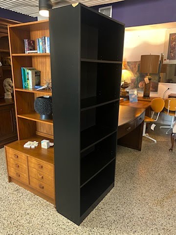 28W" Black Bookcase