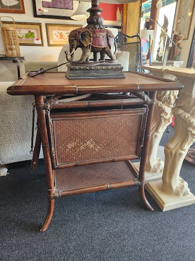 Bamboo Accent Table Drop Leaf