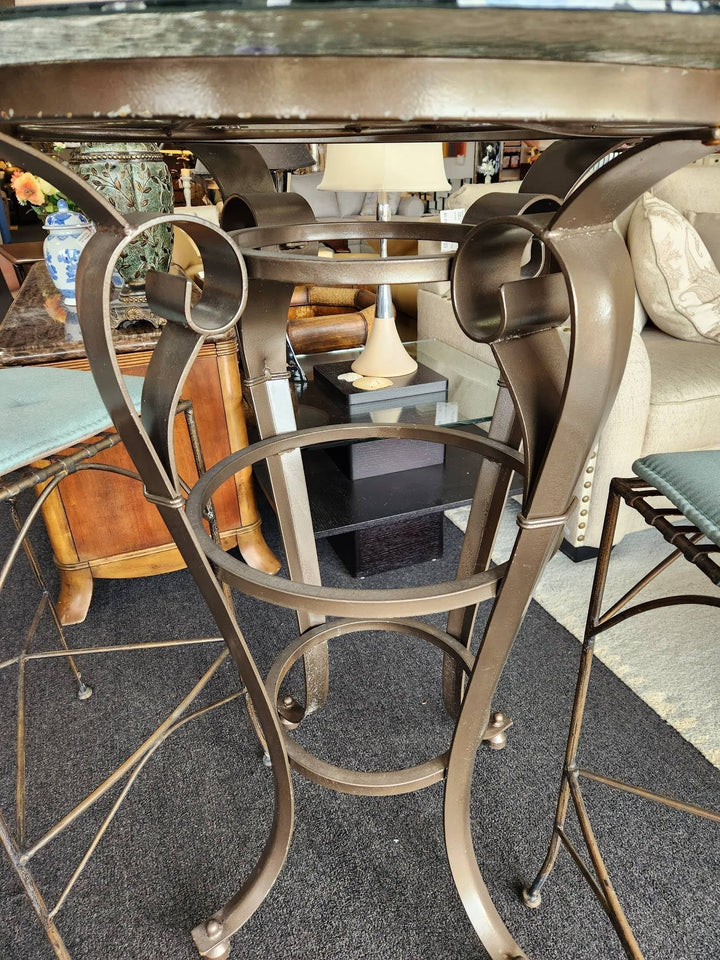 36" Round Bar Table w. Two Chairs