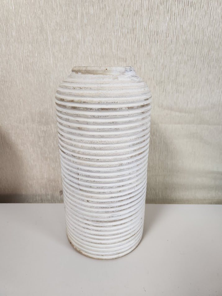 White Shabby Vase