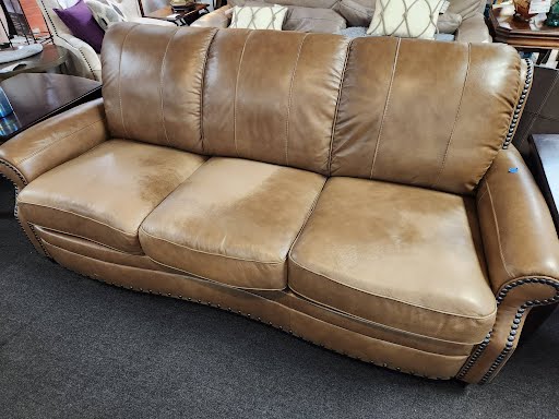 82"w Leather Nailhead Trim Sofa