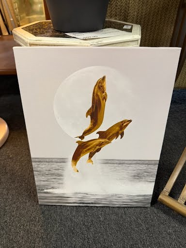 12x16" Jumping Dolphins Canvas