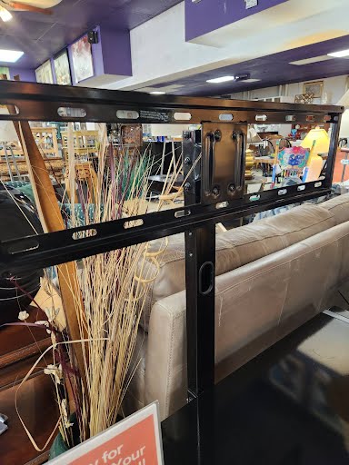 Console Table Black Glass w.TV Mount