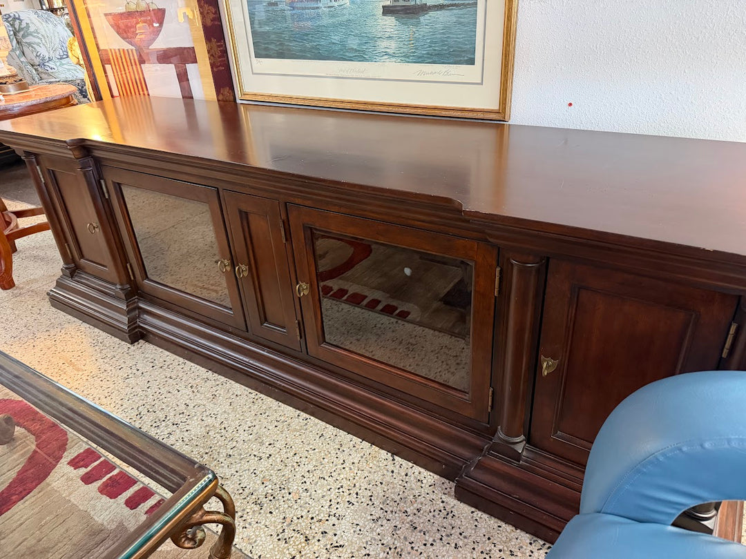 Dark Solid  Wood Entertainment Center