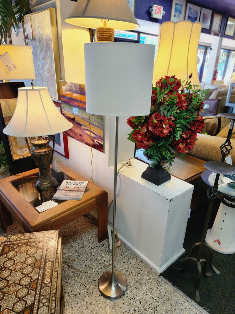 Silver Metal Floor Lamp