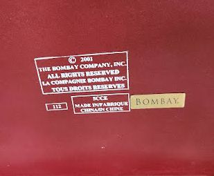 Vintage Bombay Company Chinoiserie Lid Painted Box Chest Asian Pagoda 2001