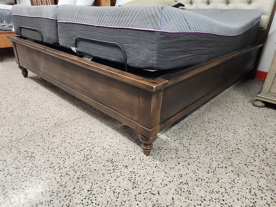 Beige/DK Brown King Bed Set