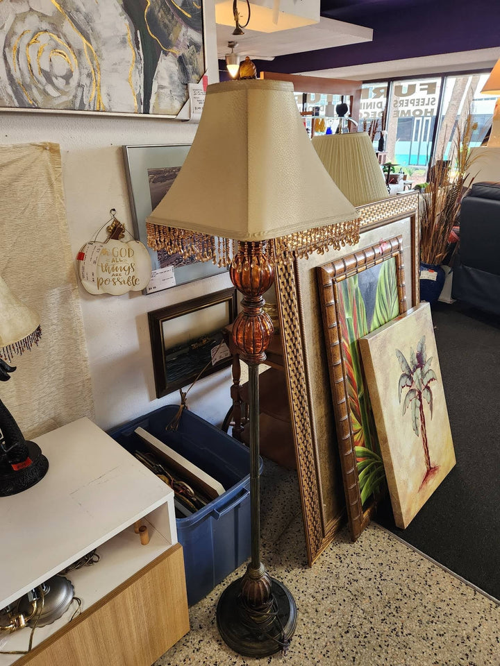 Floor Lamp, Beaded Shade, 60" height