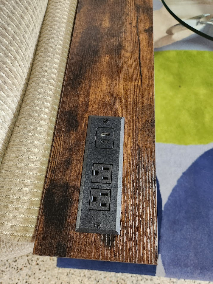 Wood Sofa Table With Power Outlets