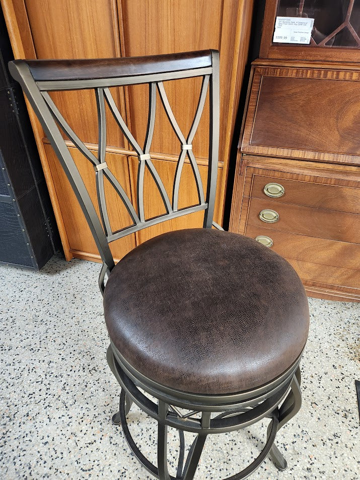 SET OF 4 | Swivel Metal Bar Stools