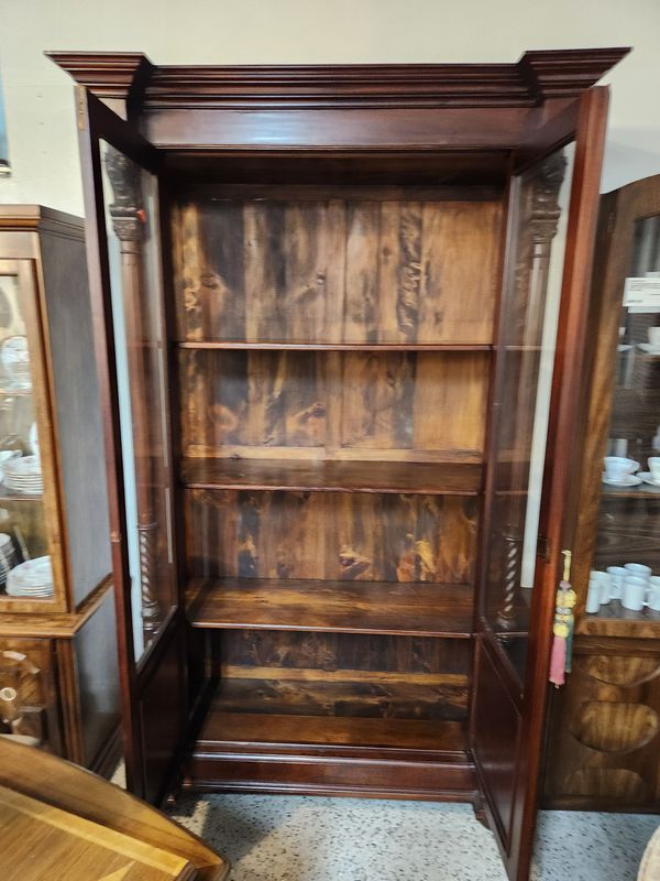 Carved Wood display China Cabinet