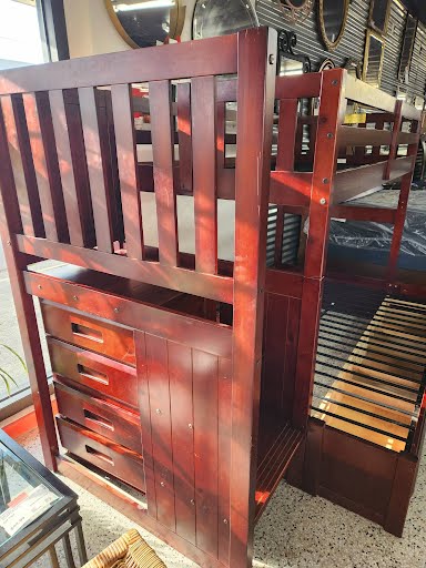 Dark Wood Twin/Full Bunk Bed
