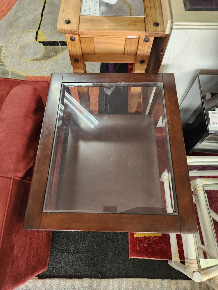 Glass Insert End Table