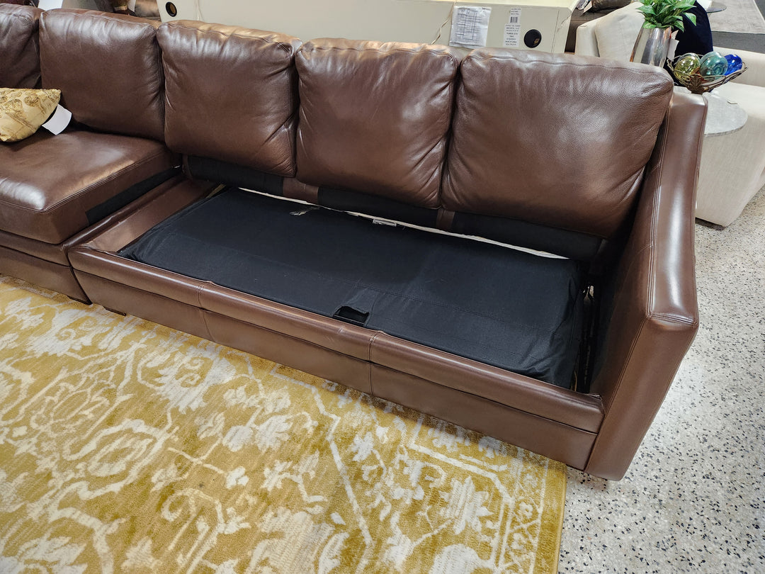 Brown Leather Angle Sleeper
