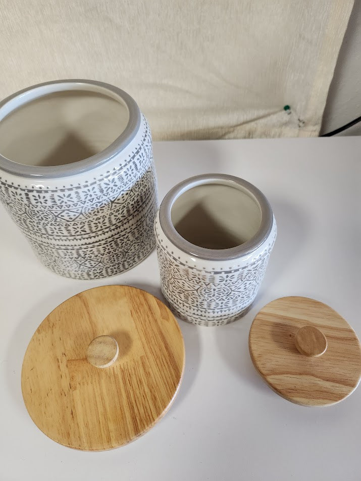 Grey Canisters With Lids Home Item
