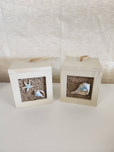 SET OF 2- Shell Box Home Decor