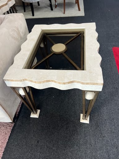 SET OF 2- Faux Stone End Tables
