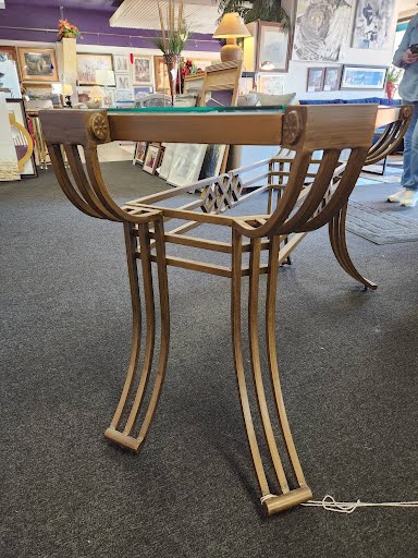 Metal and Glass Sofa Table