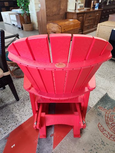 FINCH Red Adirondack Glider Chair