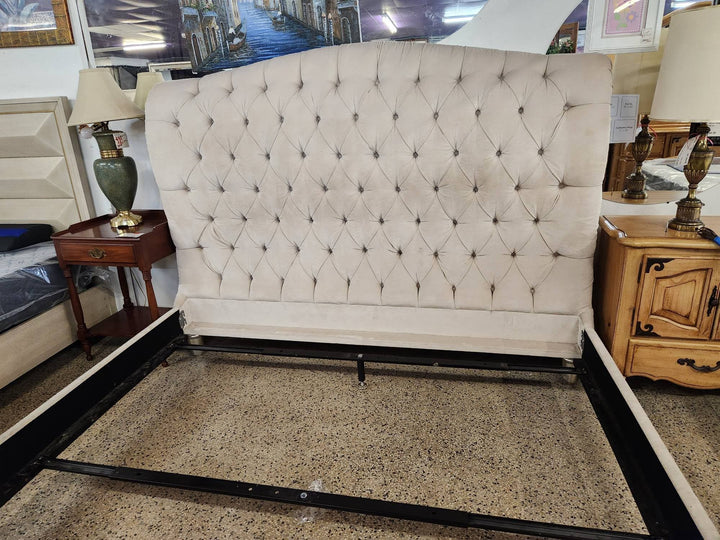 Tufted Fabric King Bed