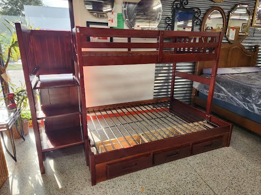 Dark Wood Twin/Full Bunk Bed